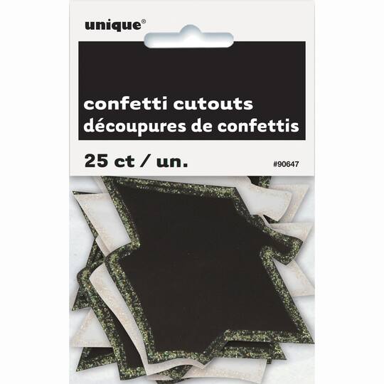 Paper Cut Out Glitter Graduation Cap Decorations 25ct